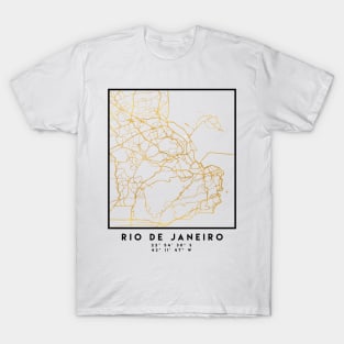 RIO DE JANEIRO BRAZIL CITY STREET MAP ART T-Shirt